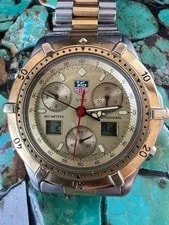 TAG Heuer Professional 265.406 Chronograph Silver Gold 39mm Auth 2