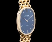 Patek Philippe 3738/1 Golden Ellipse 18K Yellow Gold Blue Gubelin Dial 2