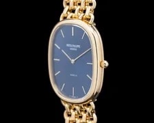Patek Philippe 3738/1 Golden Ellipse 18K Yellow Gold Blue Gubelin Dial 3
