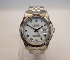 💥1993 Rolex Datejust 16220 White Roman Dial Thunderbird Bezel 36mm Serviced💥 2