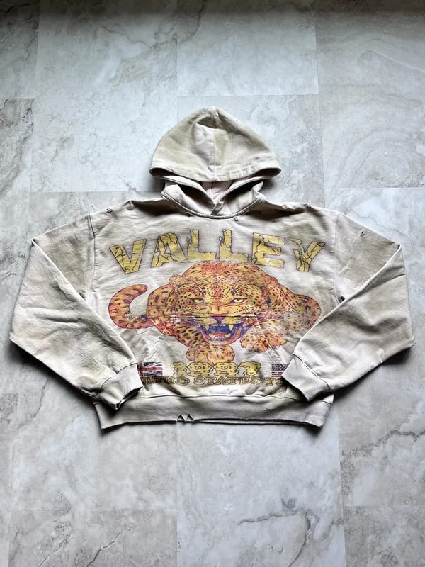 Vale Cheetah Pulliver Hoodie Cream Orange Size XL 2
