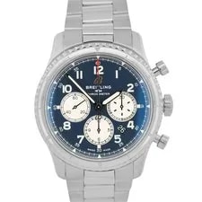 Breitling — Papers Breitling Aviator B01 Chronograph Blue Stainless Steel 43mm AB0119 BOX — Watch — resale