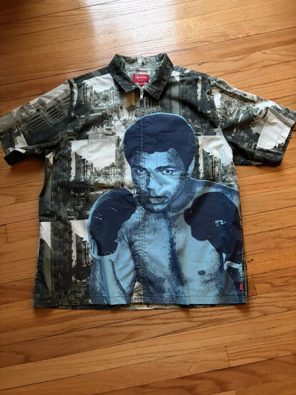 Supreme — Supreme Muhammad Ali Zip Up Short-Sleeve Shirt ' — streetwear — resale