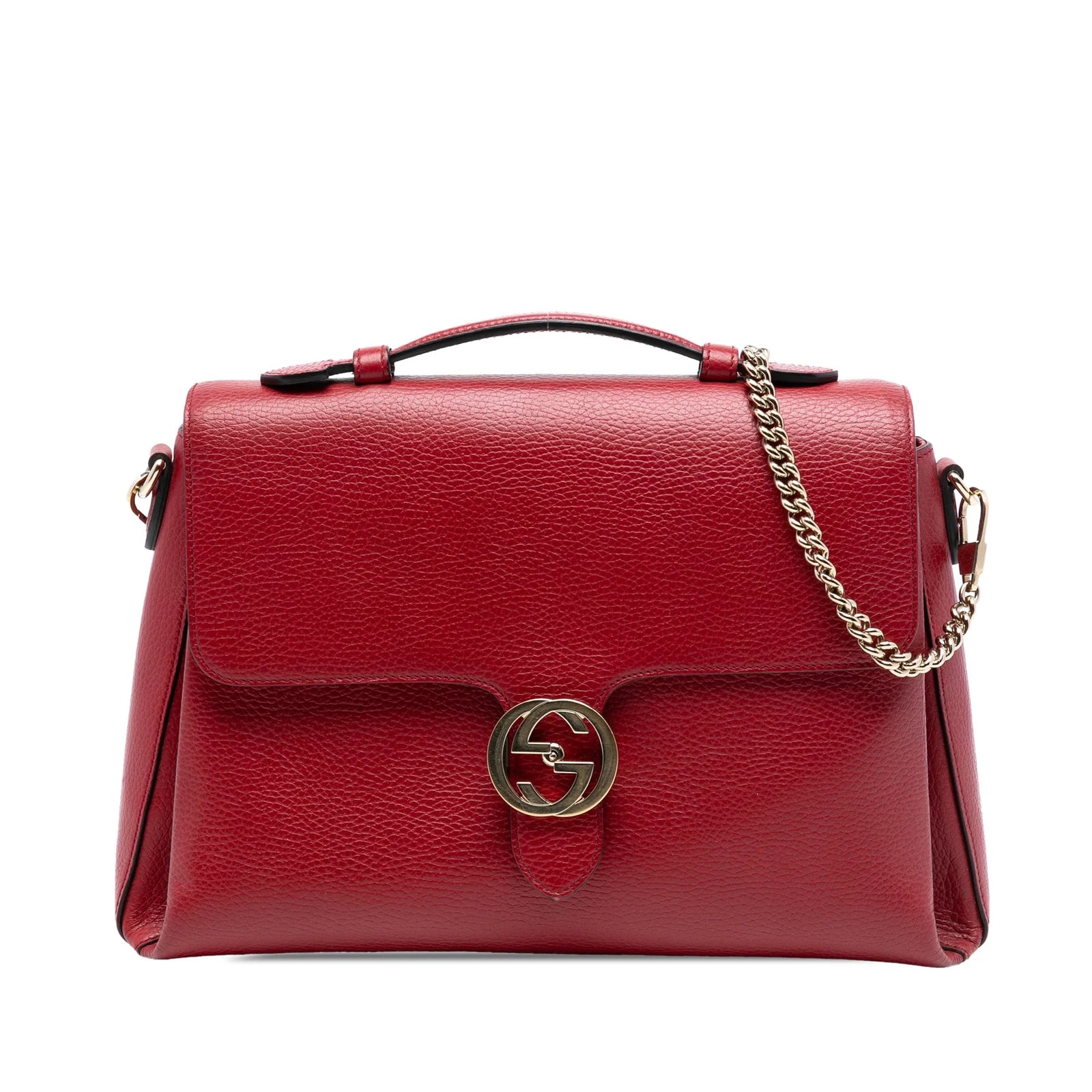 Gucci — Medium Dollar Calf Interlocking G Satchel — Handbag — resale