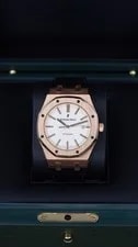 Audemars Piguet — Audemars Piguet Royal Oak 15400OR Rose Hold White Dial Leather Strap 41mm — Watch — resale