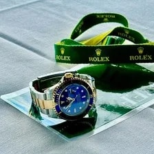 Rolex Submariner 16613 Silver and Gold Oyster Bracelet With Blue Bezel 2