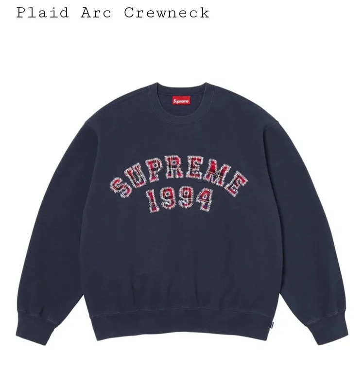 Supreme Plaid Arc Crewneck 3