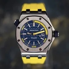 Audemars Piguet — Audemars Piguet Royal Oak Offshore Diver Funky Colors Blue/YW Ref. 15710ST Cmplt — Watch — resale