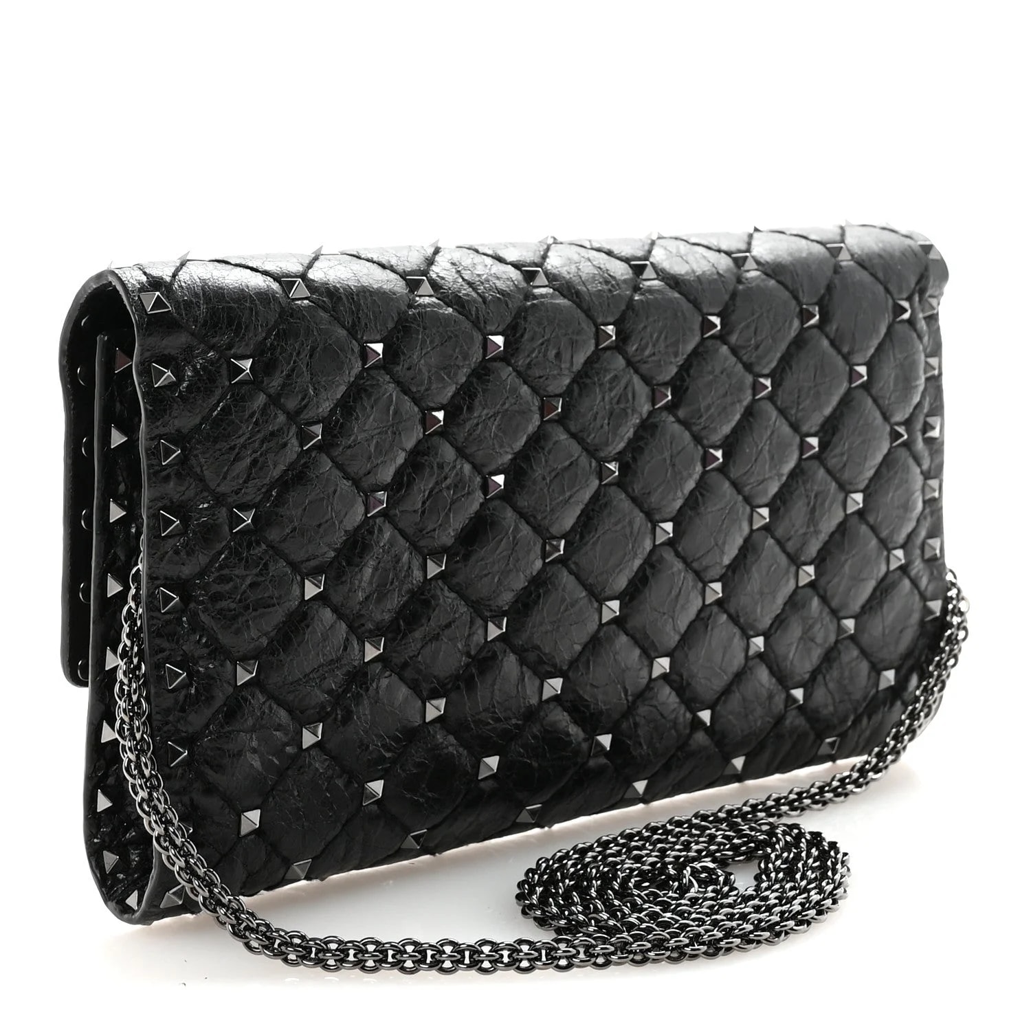 Craquele Rockstud Spike Wallet on Chain 3