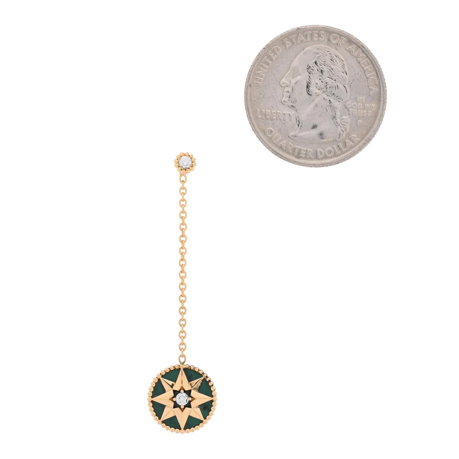 18K Yellow Gold Malachite des Vents Single Drop 2