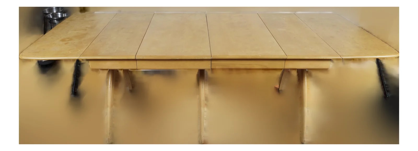 Heywood-Wakefield — Mid 20th Century Heywood Wakefield Butterfly Drop Leaf Wishbone Dining With 2 Leaves — Furniture — resale