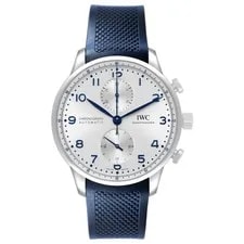IWC Portuguese Chronograph Steel Silver Dial IW371446 Card 2