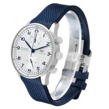 IWC Portuguese Chronograph Steel Silver Dial IW371446 Card 3