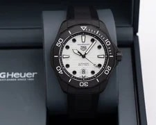 Tag Huer Aquaracer Professional 300 Date 43mm WBP201D White Dial Black DLC 4