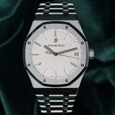 Audemars Piguet — Audemars Piguet Royal Oak Selfwinding White Dial Steel Complete SET 15500ST — Watch — resale