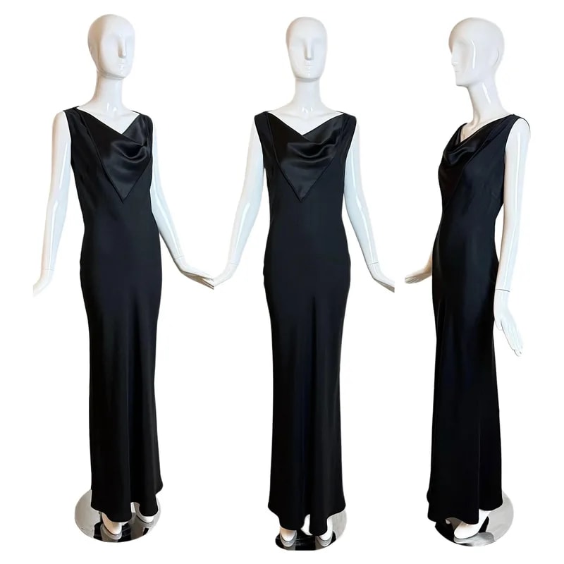 Richard Tyler — Richard Tyler 90s/00 Scarf Cowl Neck Evening Gown Maxi Dress — Accessory — resale