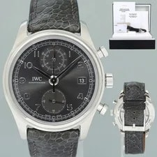 IWC — Papers IWC Portofino Chronograph IW390404 Grey Leather 42mm Box — Watch — resale