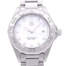 Tag Heuer — TAG Heuer Aquaracer 11P Diamond WAY1413 Quartz SS Diamond White Shell — Watch — resale