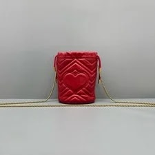 Auth Gucci GG Marmont Matelasse Bucket Chain HDW 2