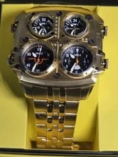 Invicta (49604) Aviator Zulu Time - 50mm. Gold NEW IN BOX 2