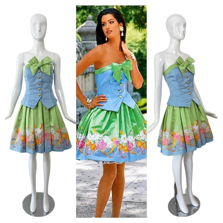 Escada — Escada Couture 1993 Colorful Cupcake Mini Dress Aso Yasmeen Ghauri — Clothing — resale