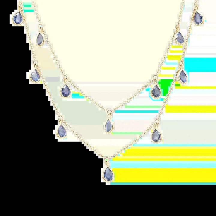 10.8ct Teardrop Shape Two Strand Chain in 18k Yellow Gold — Jewelry — resale