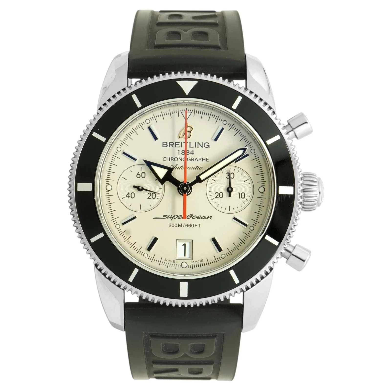 Breitling — Breitling Stainless Steel Super Ocean Heritage Chronograph 44mm Silver Dial — Watch — resale