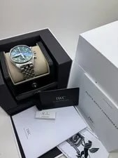 2023 IWC Pilot Chronograph Green Dial 43mm Automatic Steel IW378006 B+P 2