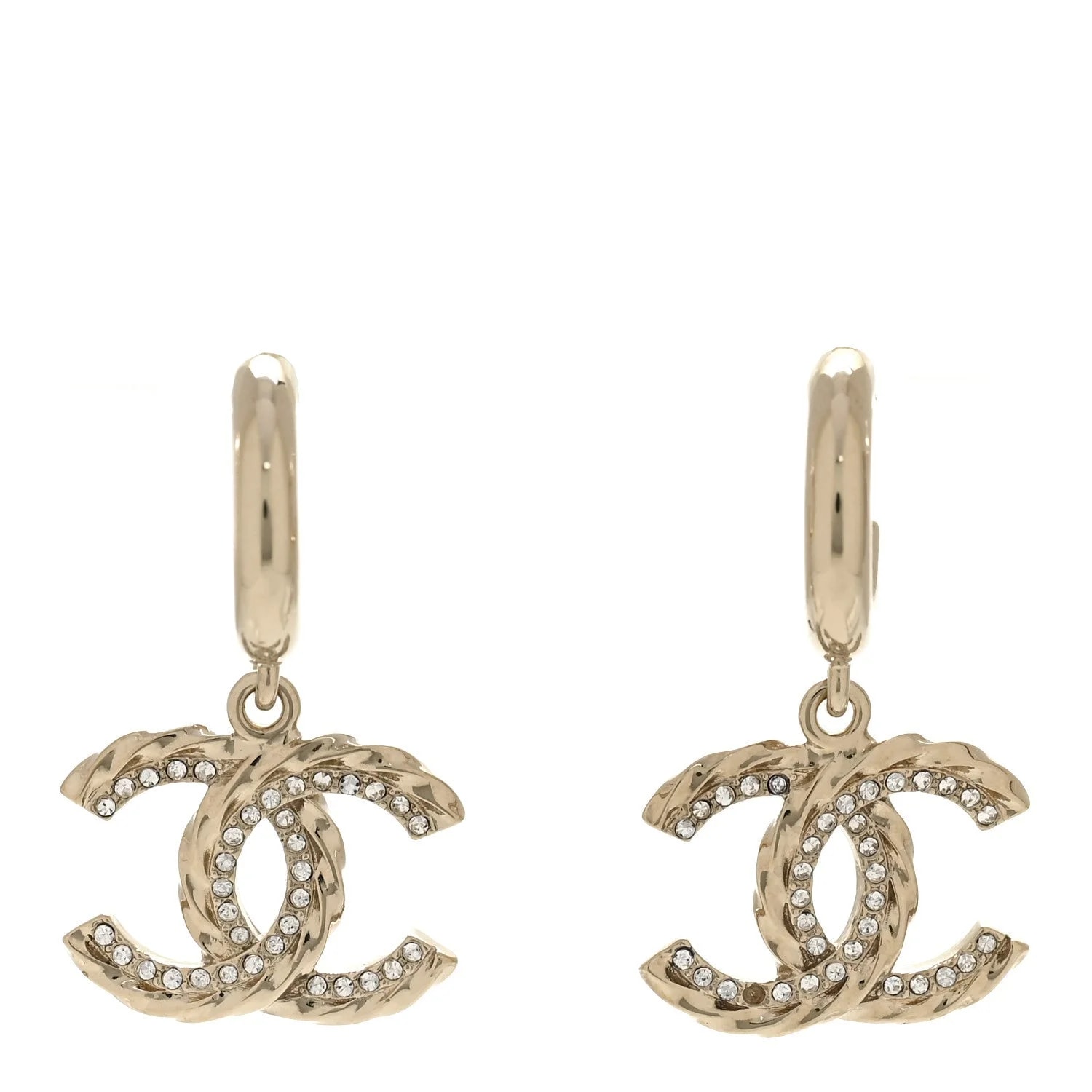 Chanel — Metal CC Hoop Drop — Jewelry — resale