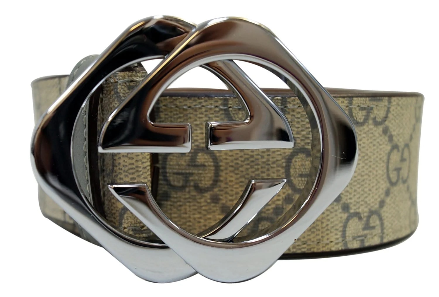 Gucci — Gucci GG Canavs Interlocking G With Square Buckle Belt — Accessory — resale