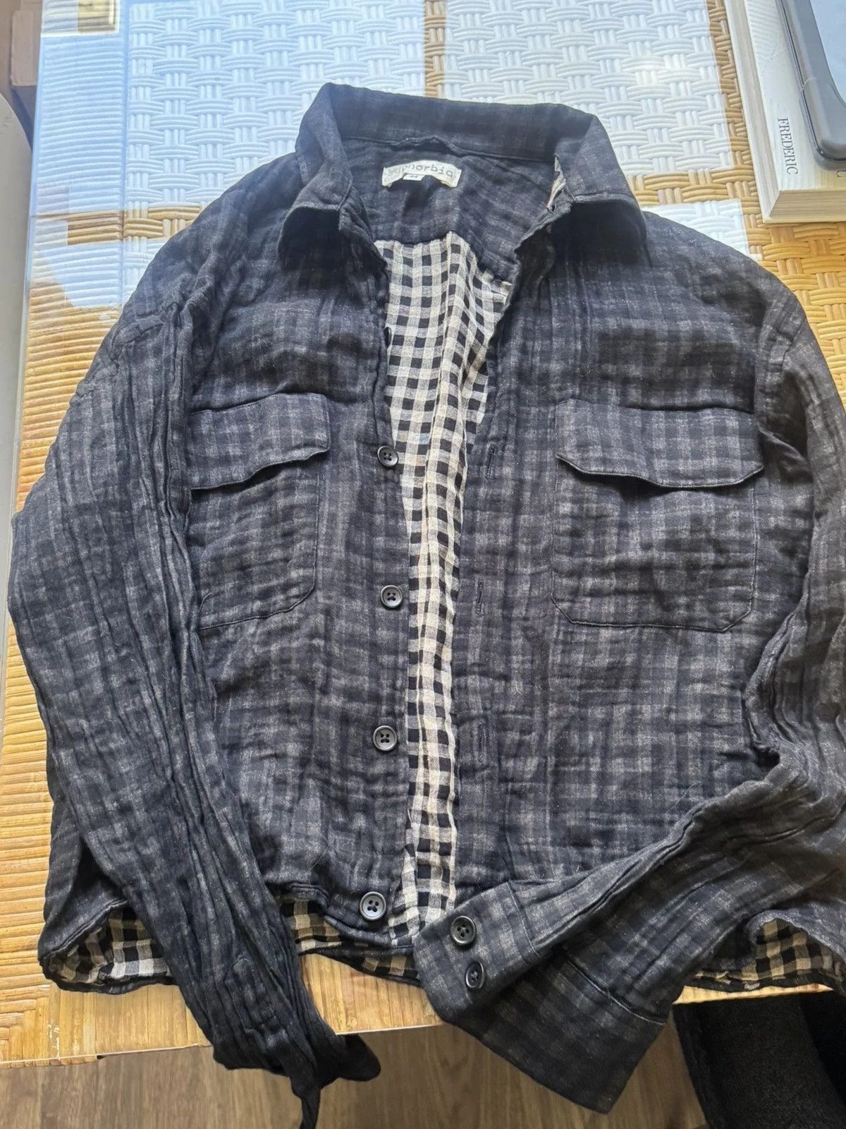 Euphorbia Cropped Gingham Button Down Shirt 2
