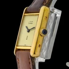 Cartier Tank Must Small Lemon Dial 21mm Gold Vermeil Manual 2