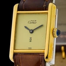 Cartier Tank Must Small Lemon Dial 21mm Gold Vermeil Manual 4