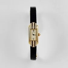 Cartier Tank Allongée 1380 Yellow Gold Ivory Dial Diamond Bezel Quartz 4