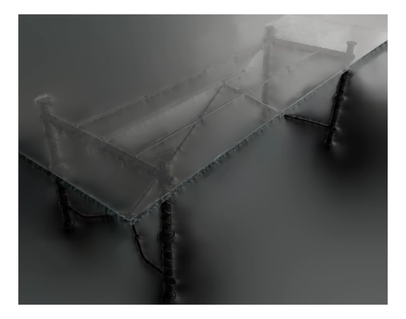 Ilana Goor — 1970s Ilana Goor Style Brutalist Rebar Dining With 3/4” Gemstone Edge Top — Furniture — resale