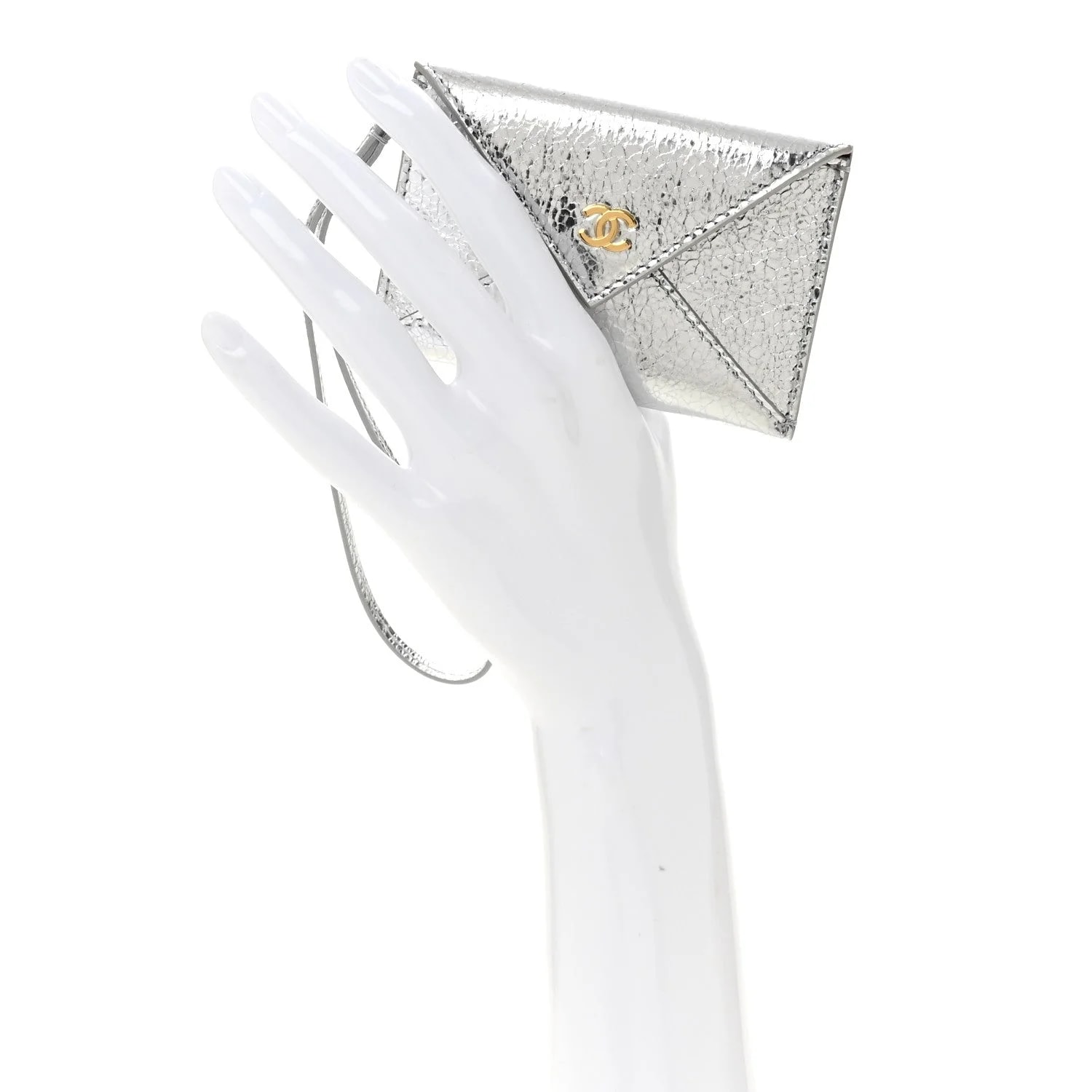 Metallic Card Holder Bag Charm Silvery 2