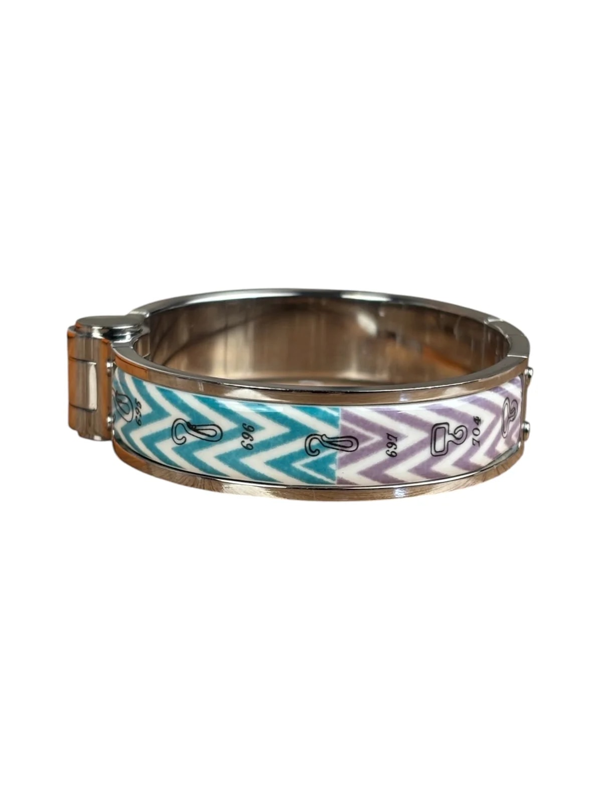 Hermes Palladium Plated Charniere Enamel Bangle 2