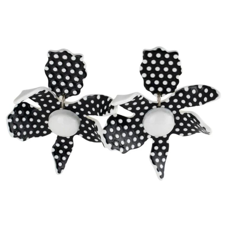Harriet Bauknight for KASO — Harriet Bauknight for Kaso and Lucite Flower Dangle Pierced — Jewelry — resale