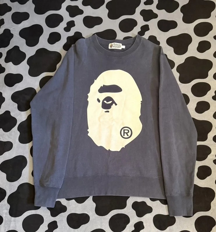 BAPE — Bape Ape Head Puff Print Crewneck — streetwear — resale
