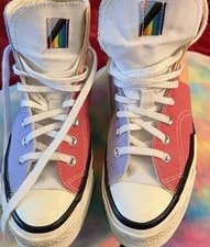 Pride Month Flag Converse Chucks 70 Hi 9.5 M 7.5 W Levi’s Stonewall Tank Top 3