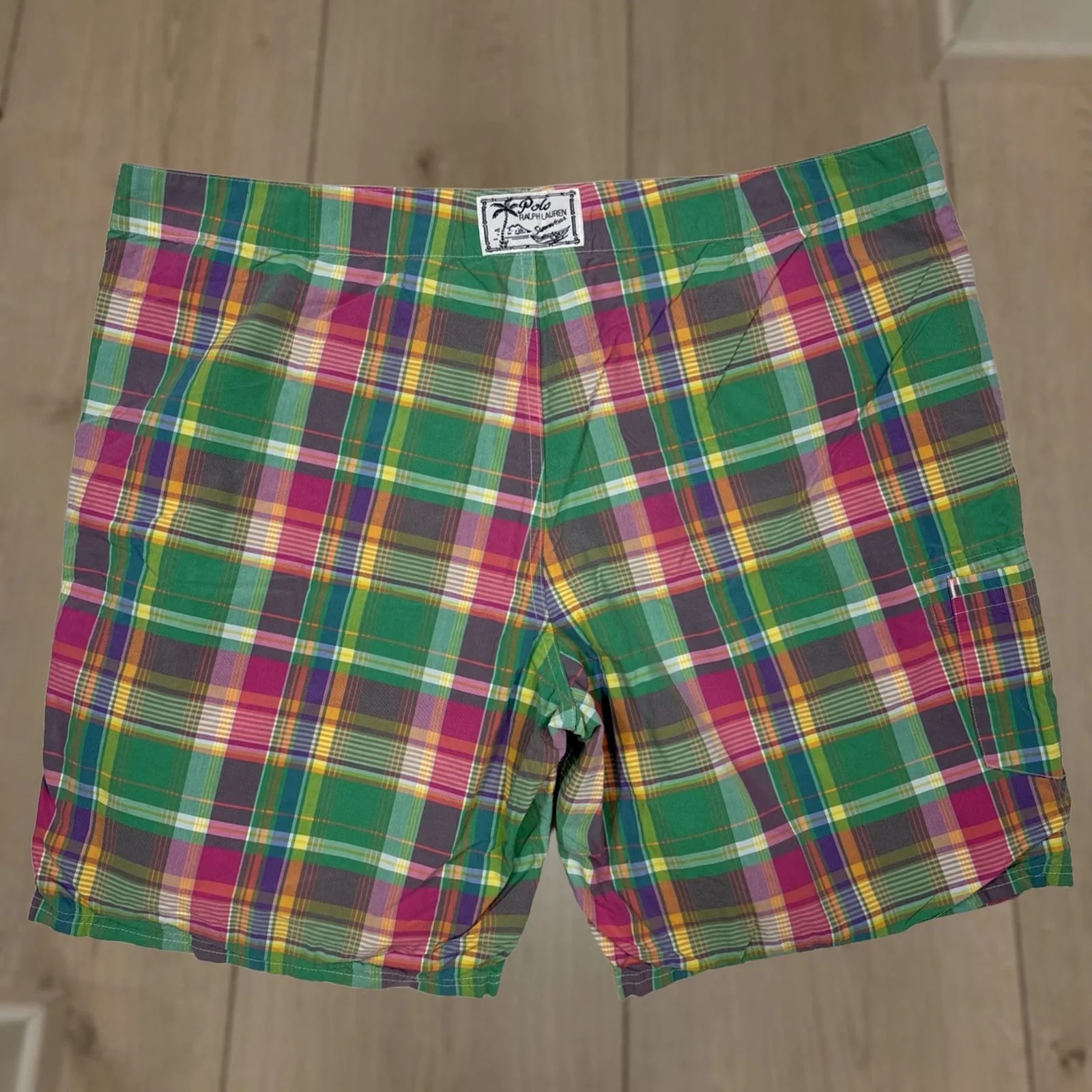 Polo Ralph Lauren — Polo Ralph Lauren Swim Trunks 40 Madras Plaid Adjustable Board Shorts Madras Board Shorts 40 — streetwear — resale