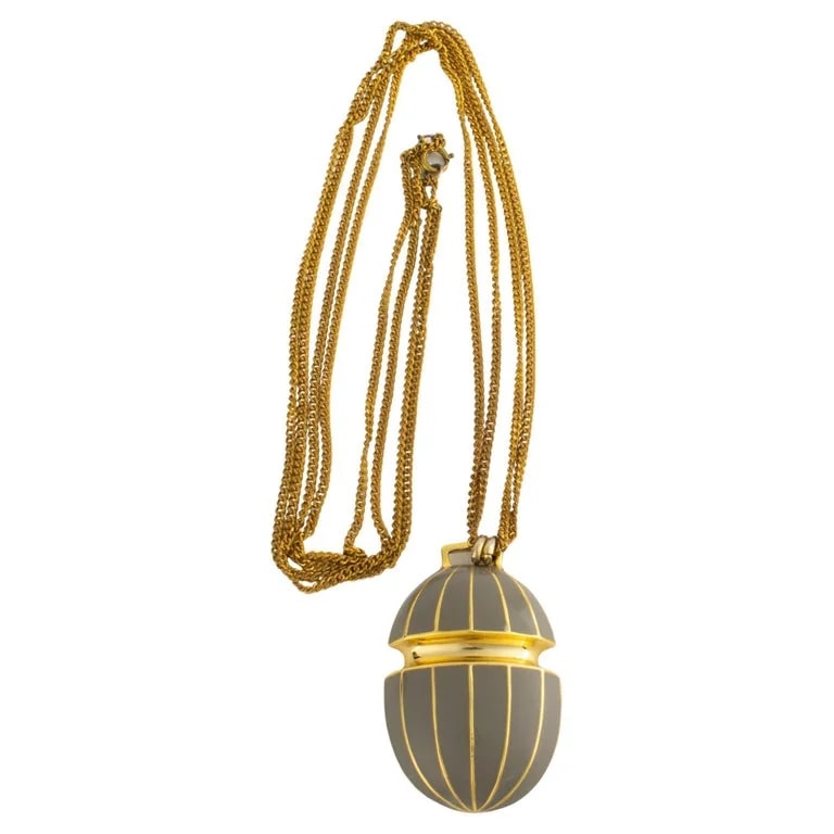 Lanvin Paris — Lanvin Paris Modernist Gilt Metal With Enamel — Jewelry — resale