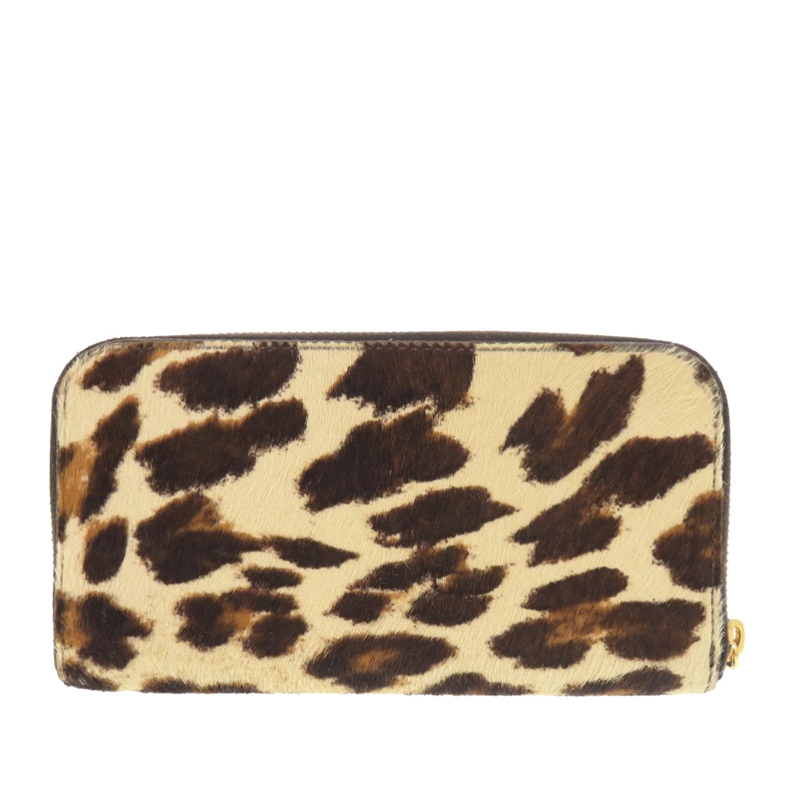 Pony Hair Leopard Print Zip Around Wallet 2