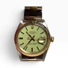 Rolex Date 34 Mm Two Tone Pistachio Dial Oyster Automatic 1500 Circa 1972 2