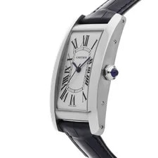 Cartier Tank Americaine Steel Auto Rectangle Silver Dial Strap WSTA0018 2