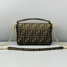 Authentic Fendi Mini Baguette Chain Crossbody 2