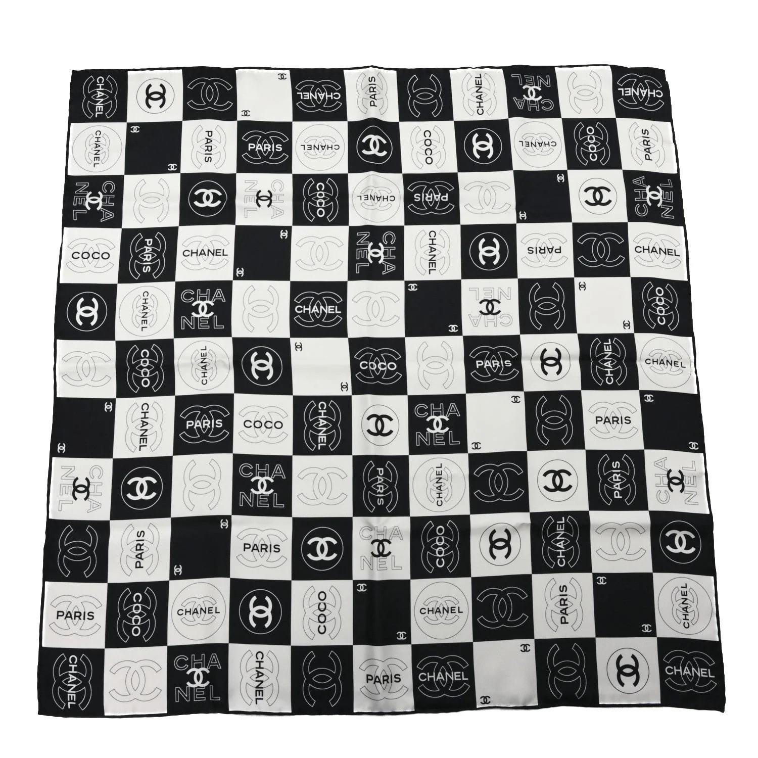 Chanel — CC Coco Checkered Square Scarf — Accessory — resale
