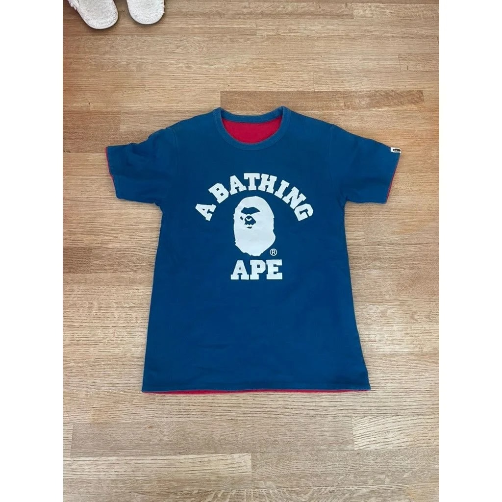 BAPE — Bape Reversible Short Sleeve College Logo — streetwear — resale