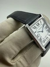 Cartier Tank Solo Steel Leather Strap 27x34.5mm Quartz W1018355 4