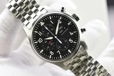 2021 IWC Pilots Chronograph Day Date Steel Black Dial 43MM IW377710 2